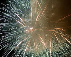 Fuochi artificiali di notte di praga