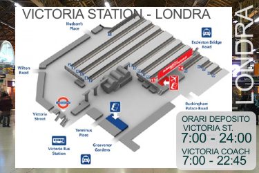 Londra - deposito bagagli map victoria station